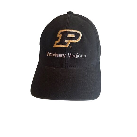 Black Flexfit Hat L/XL Purdue Veterinary Medicine Embroidered Adjustable - Picture 1 of 6